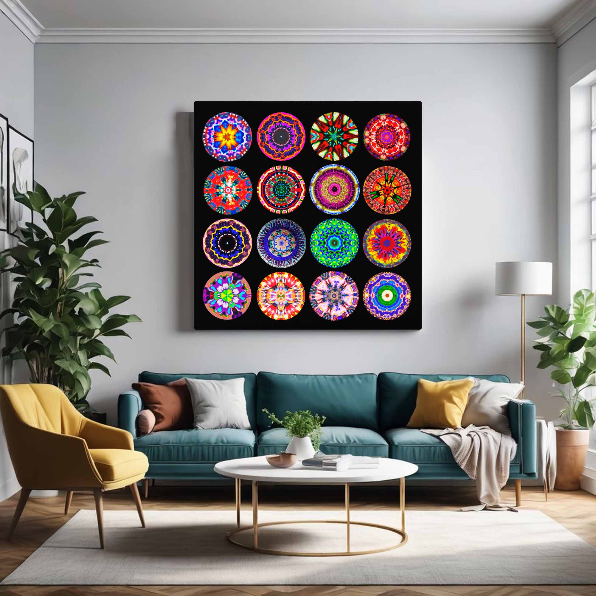 Captivating Circle Art Composite - Mixed Media Mandalas in Harmonious Pattern