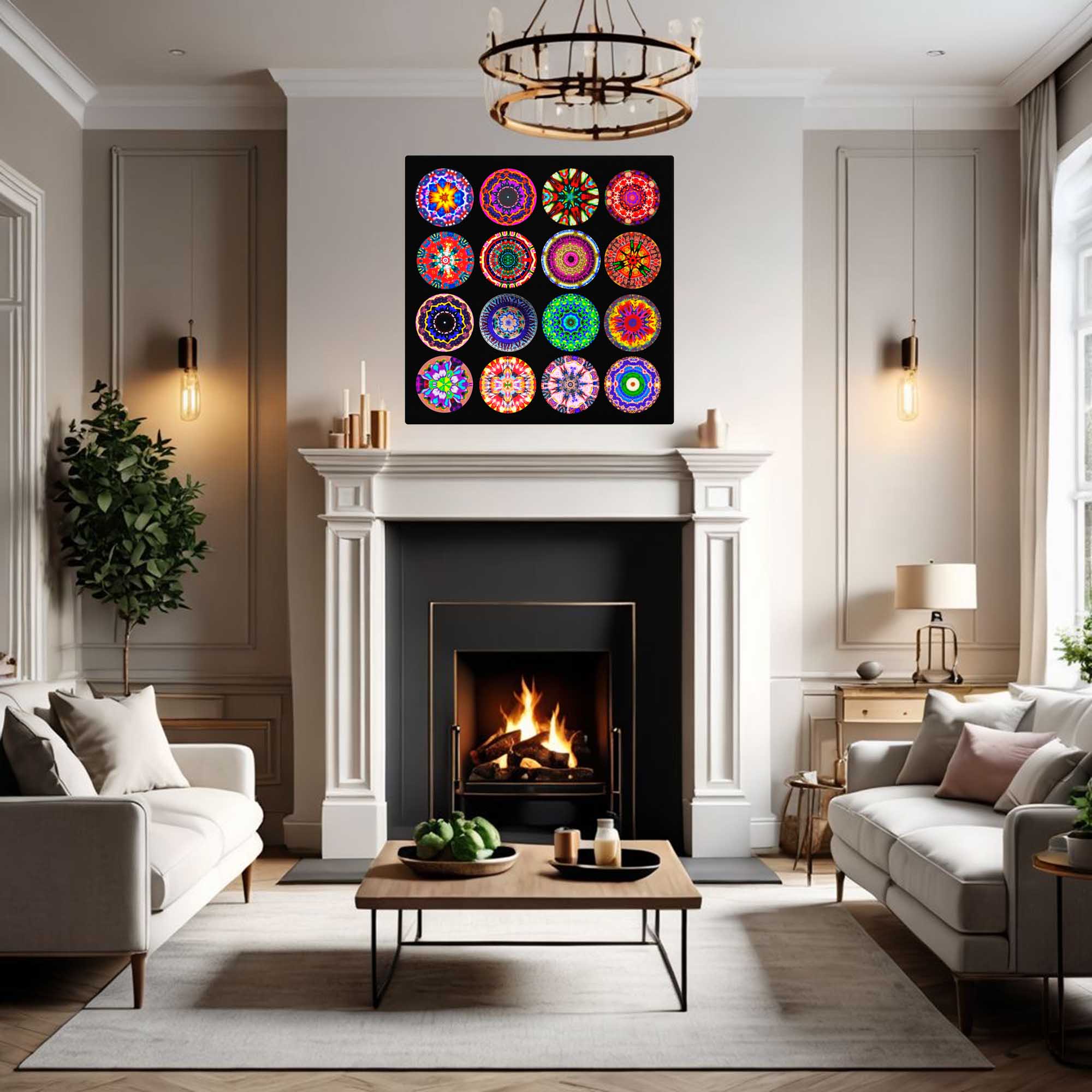 Captivating Circle Art Composite - Mixed Media Mandalas in Harmonious Pattern