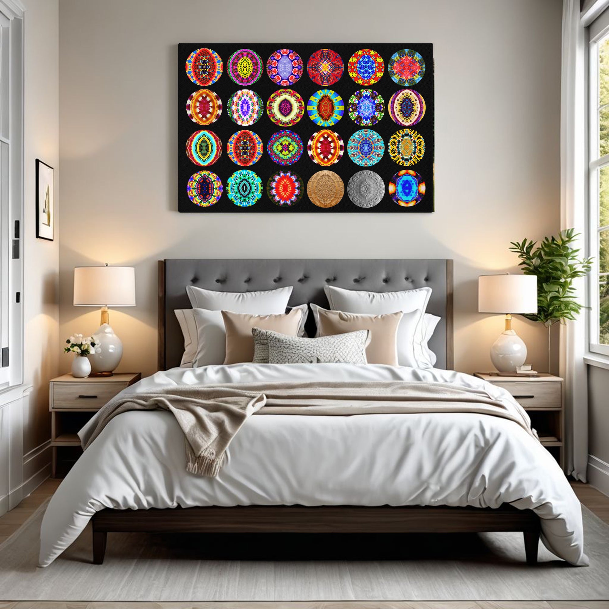 Dynamic Circle Art Composite - Mixed Media Artwork Pattern
