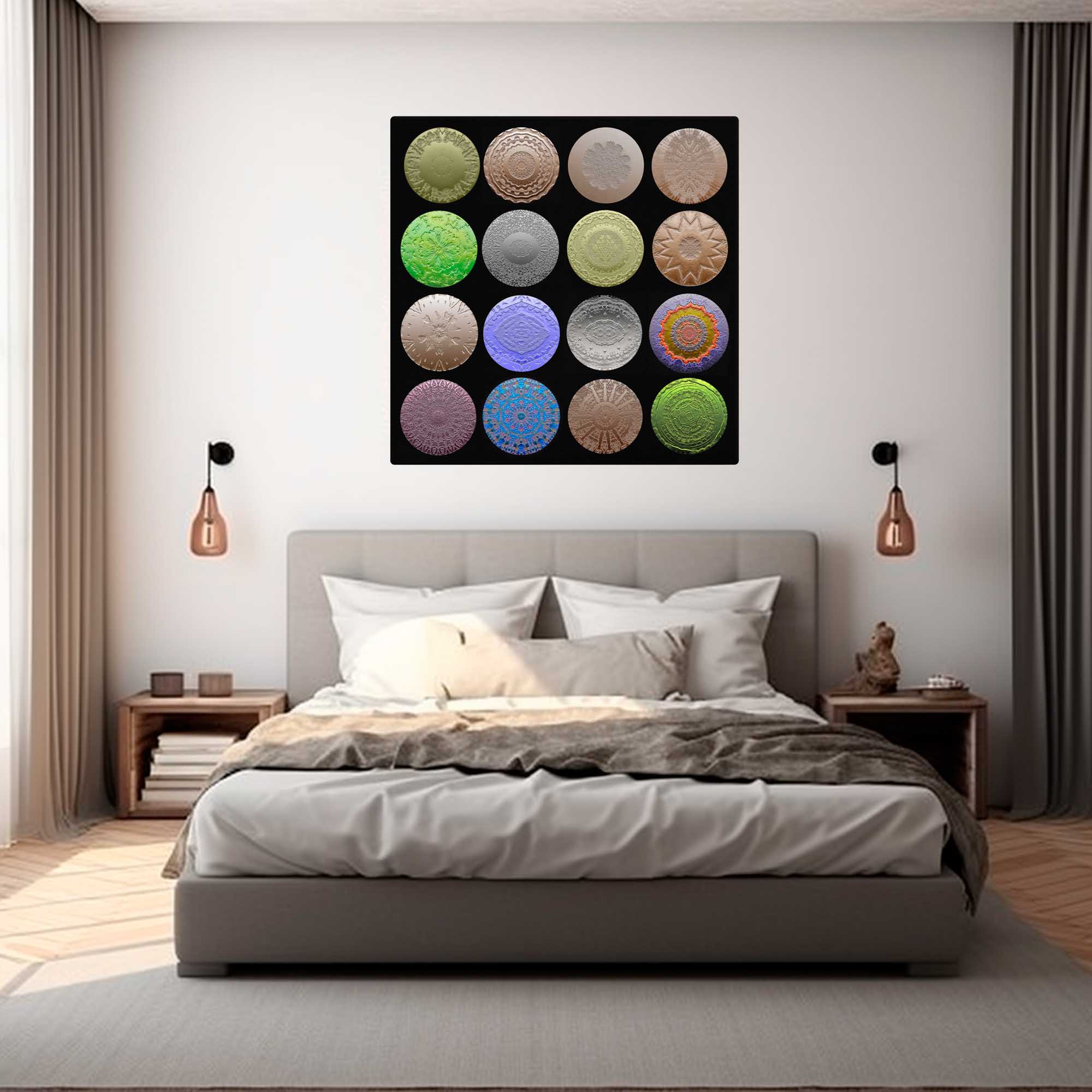 Captivating Circle Art Composite - Mixed Media Mandalas in Harmonious Pattern