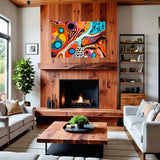 Balance in Motion - Digital Abstract Canvas Print above fireplace