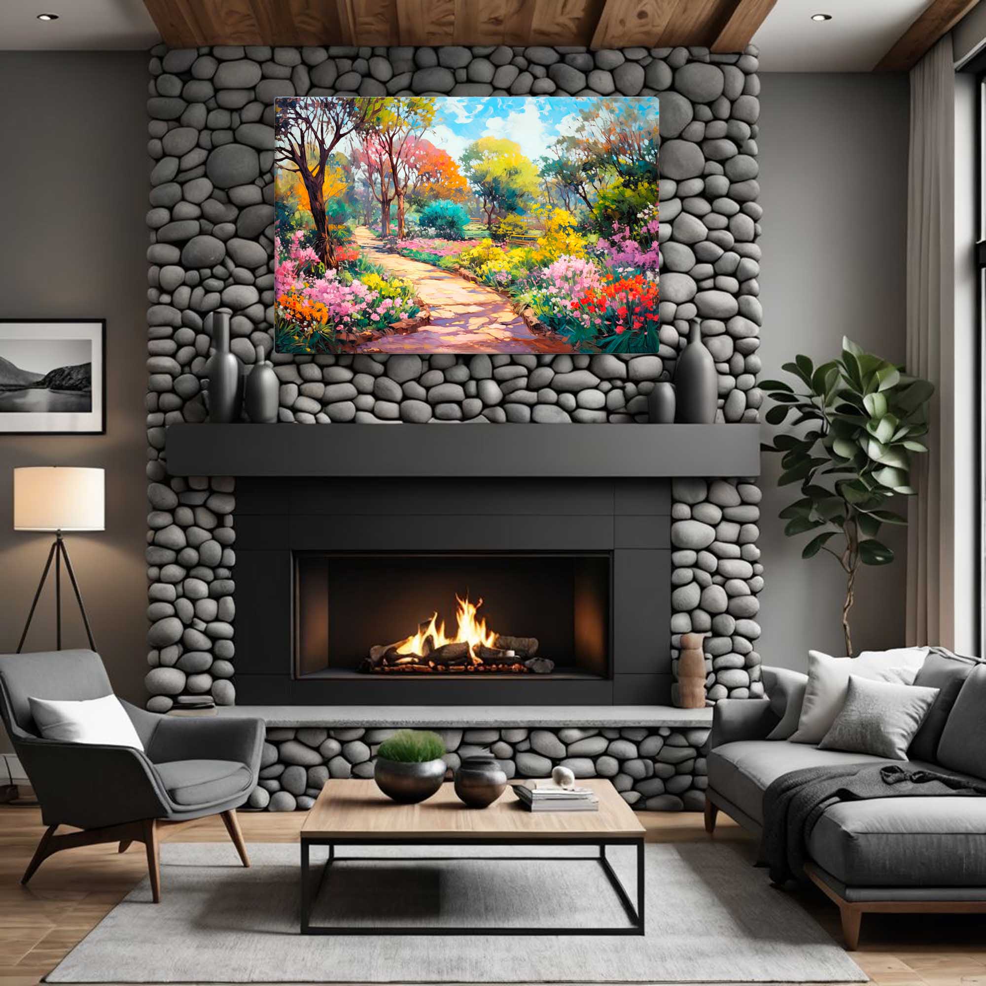  Beautiful Flower Garden – Art Fusion canvas print of a colorful garden in full bloom – Art Fusion Store 