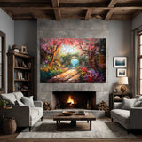  Blooming Bliss Garden Pathway – Art Fusion canvas print of a flower-lined garden path – Art Fusion Store 