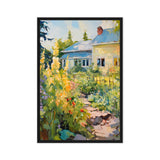  Blooms of Bliss – Art Fusion framed canvas print of a flower-lined garden path – Art Fusion Store
