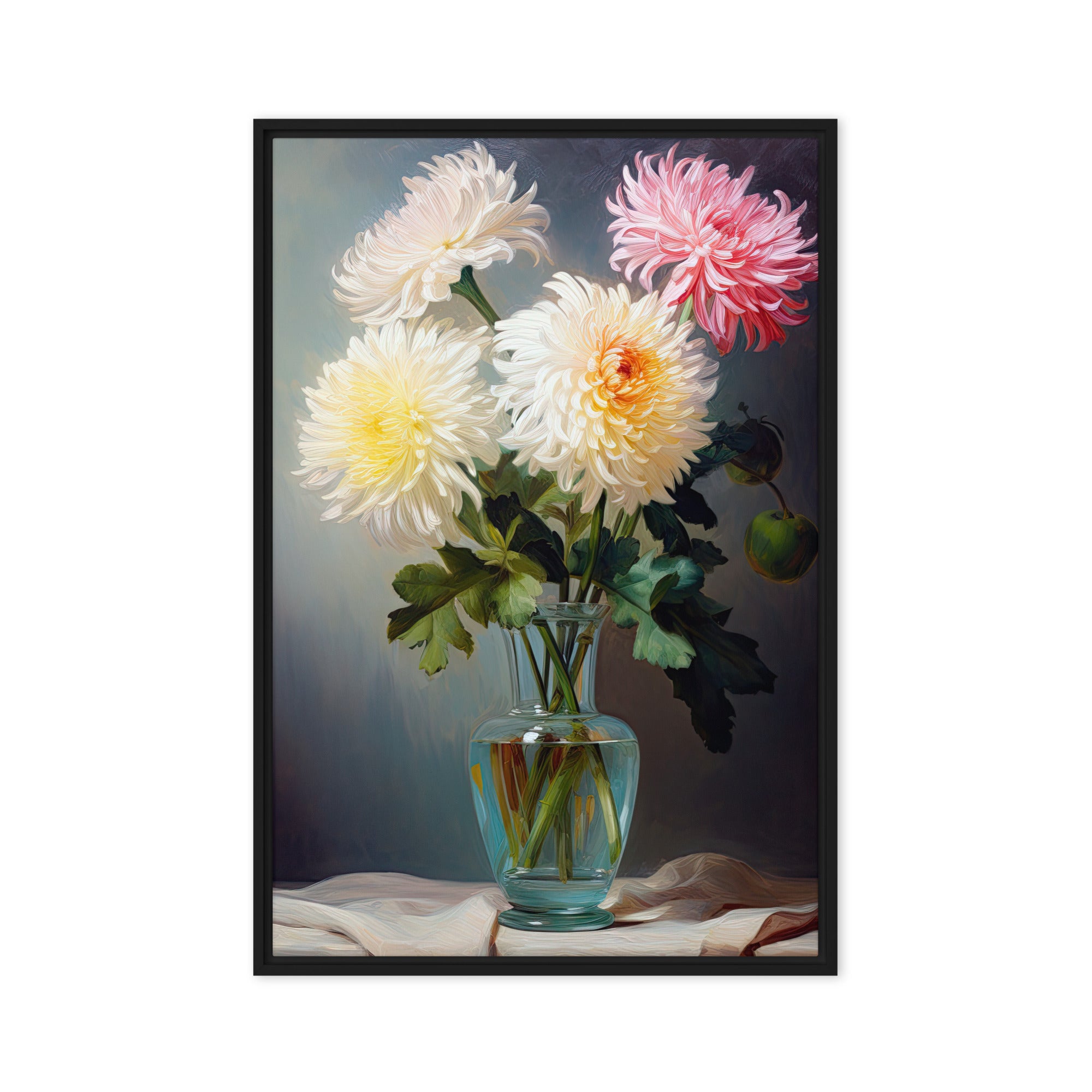 Blossoms in Harmony – Art Fusion framed canvas of a floral bouquet in a classic vase – Art Fusion Store