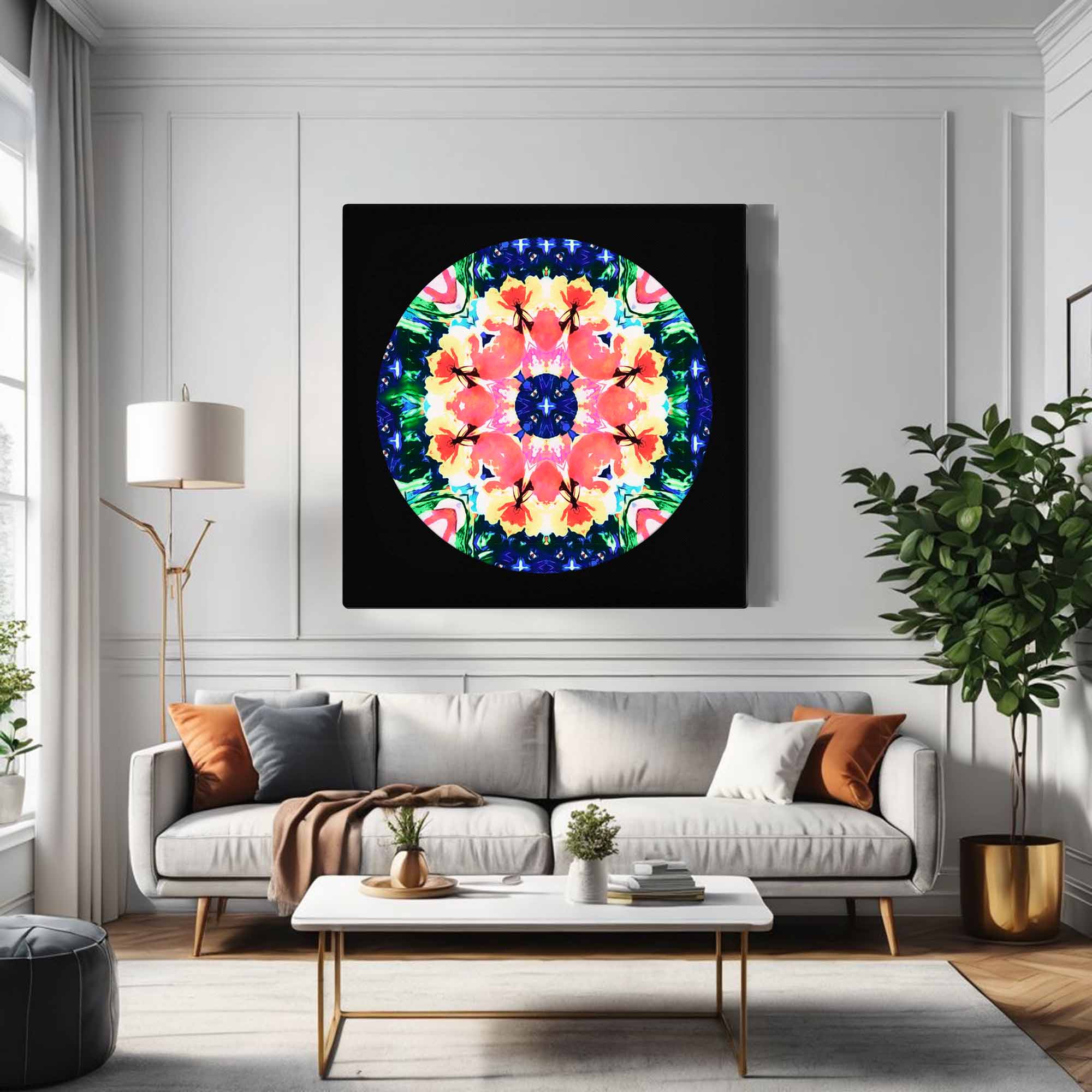 Minimalist Mandala Circle Canvas