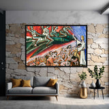 Jesus Shelters a War - On Framed canvas