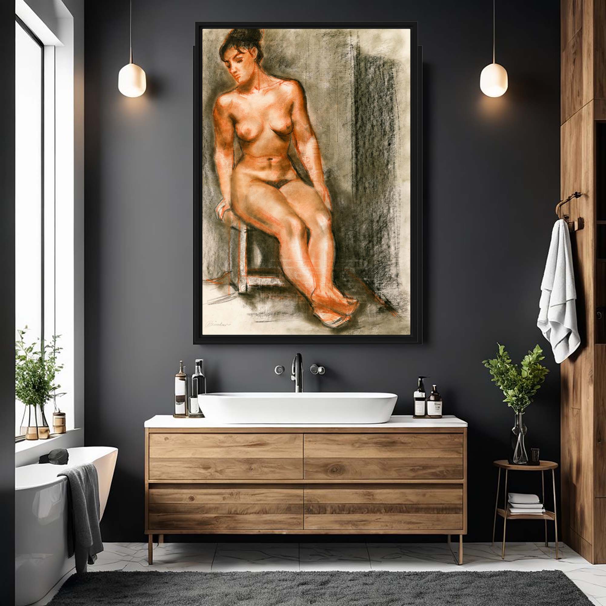 The Art of Vulnerability - Nude Studies Framed canvas