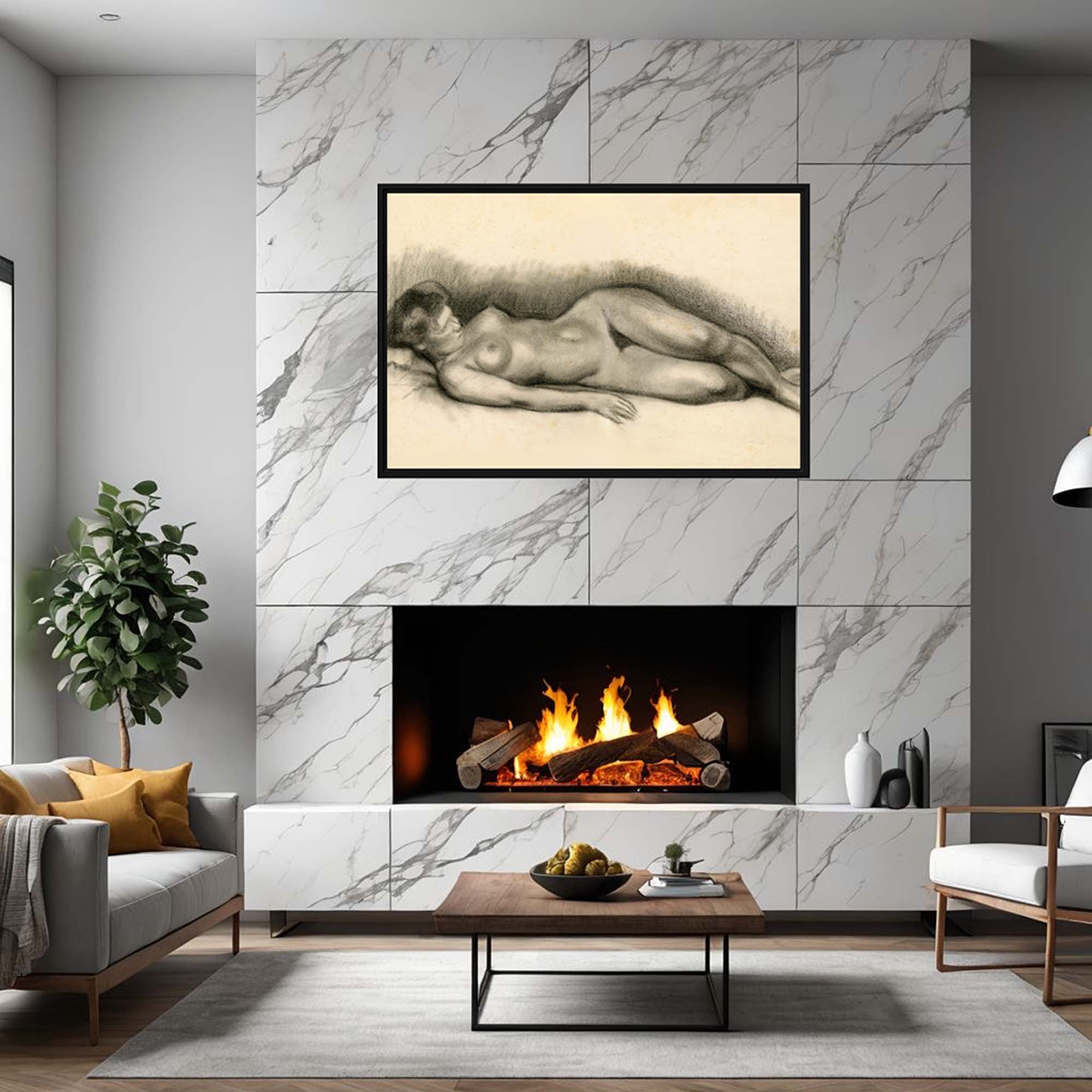 Celebration of the Human Form - Vintage Nude Framed canvas