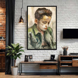 Tapestry of Townsfolk - Portrait Framed canvas