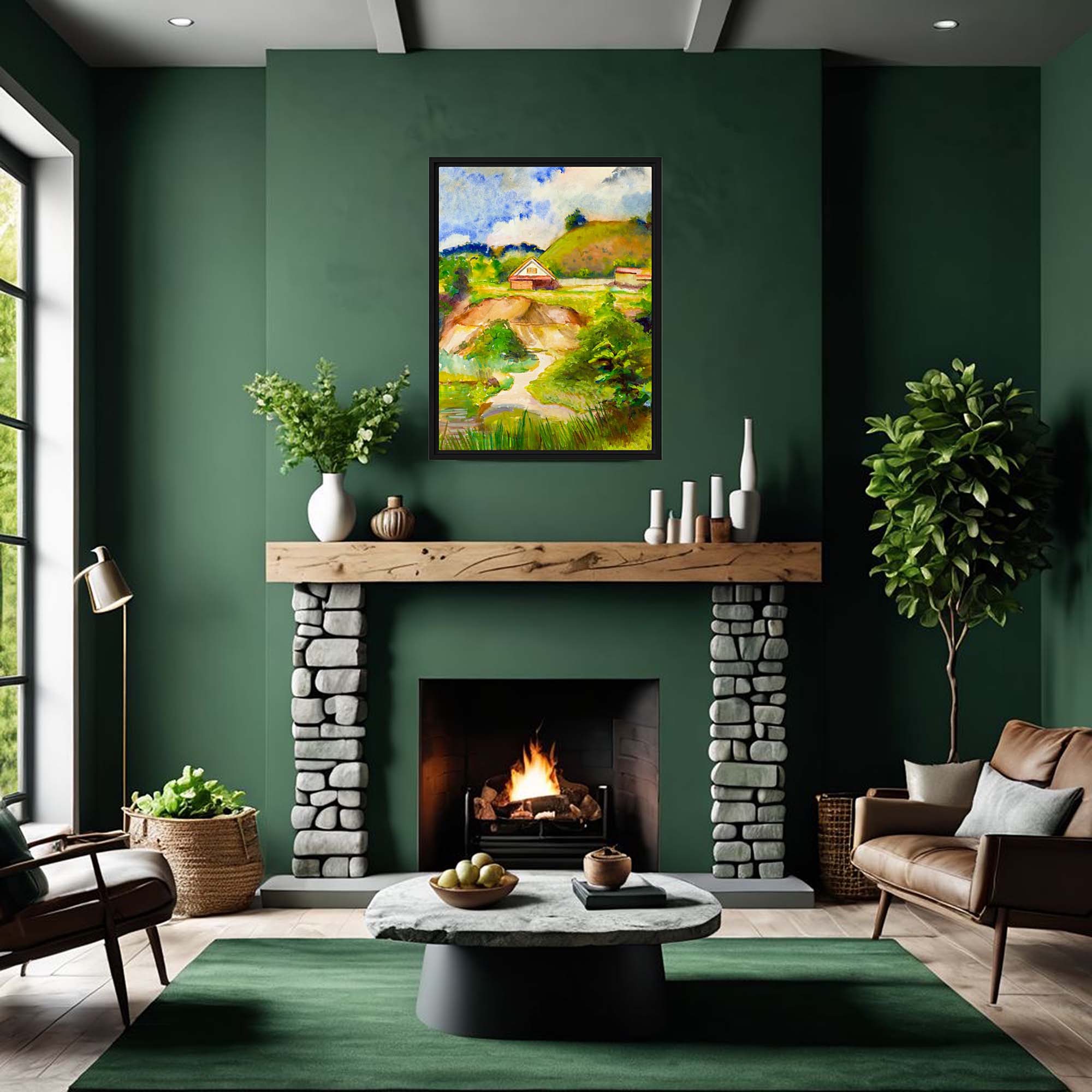 Serenity in Nature - Countryside Framed canvas