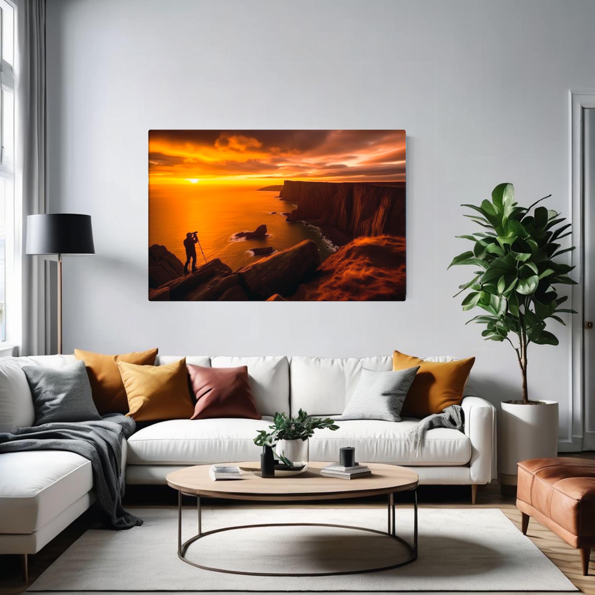 California North Coast Sunset – photographic canvas print of a photographer on the rocky Northern California coast – Art Fusion Store