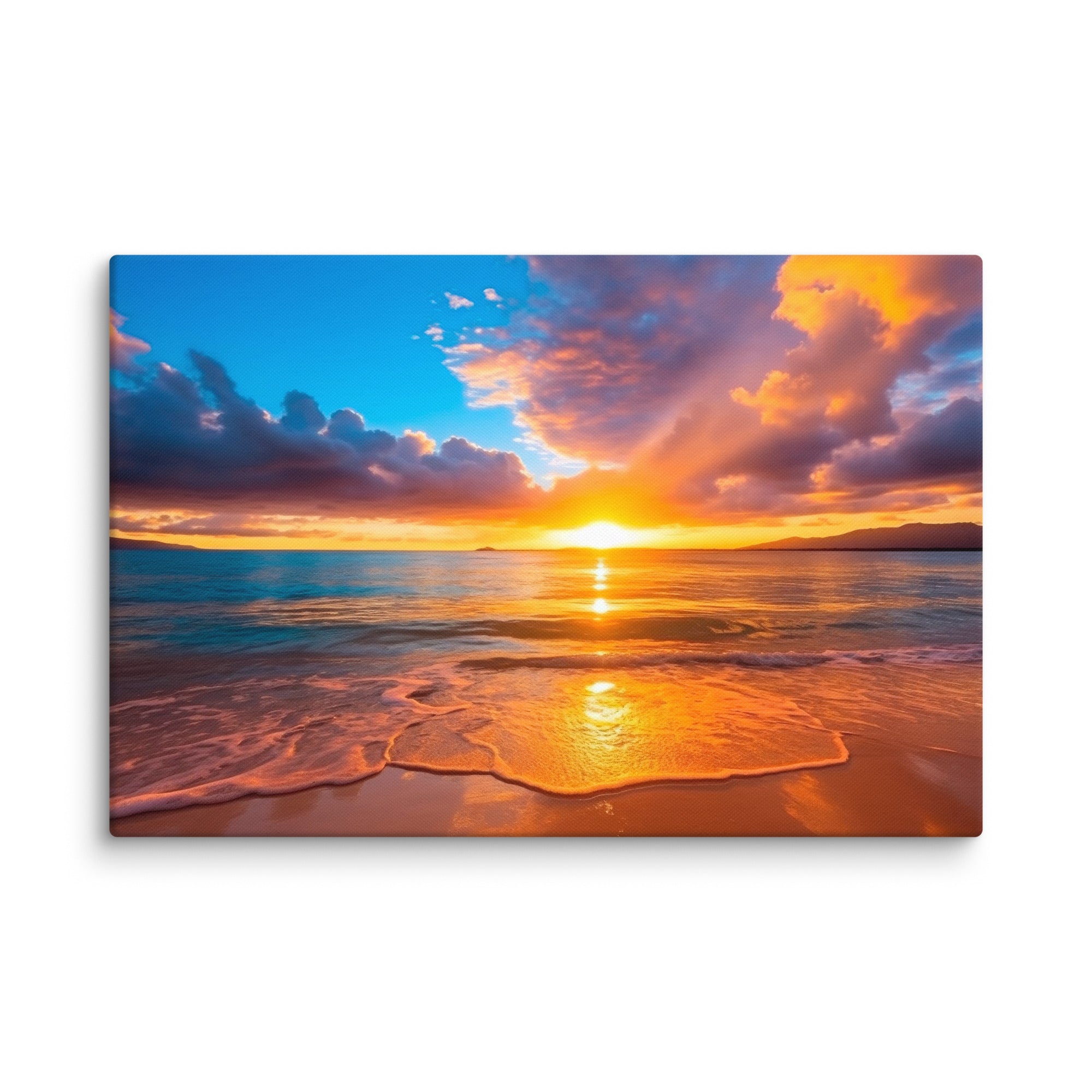 California Ocean Sunset – Beach Photography Canvas Print