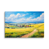 Charming Farm Home Atmosphere - Vintage Landscape Painting