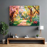 Charming Flower Garden Painting – Art Fusion canvas print of a flower-filled patio garden atmosphere – Art Fusion Store