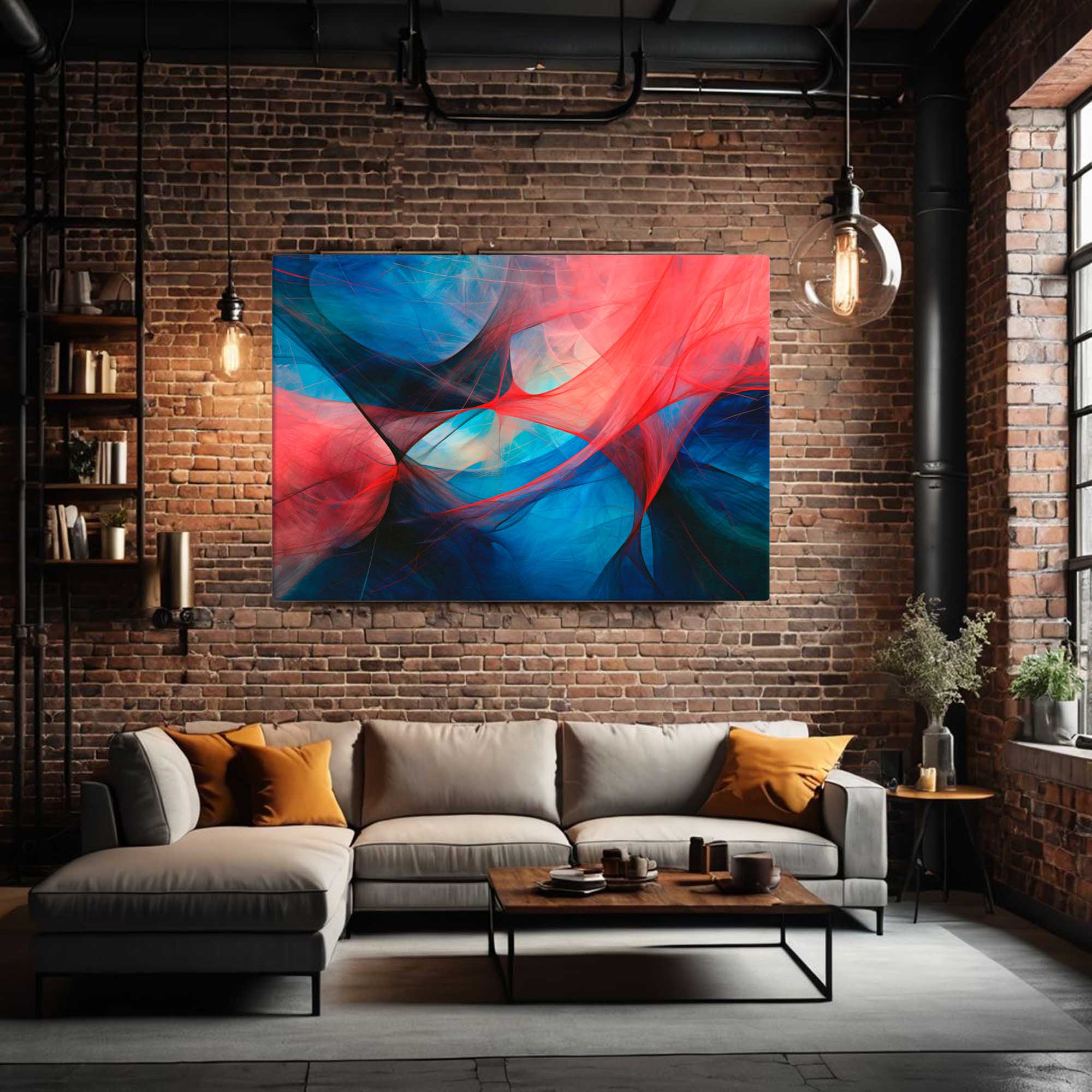 Chromatic Drift – Abstract Digital Canvas Print in living room