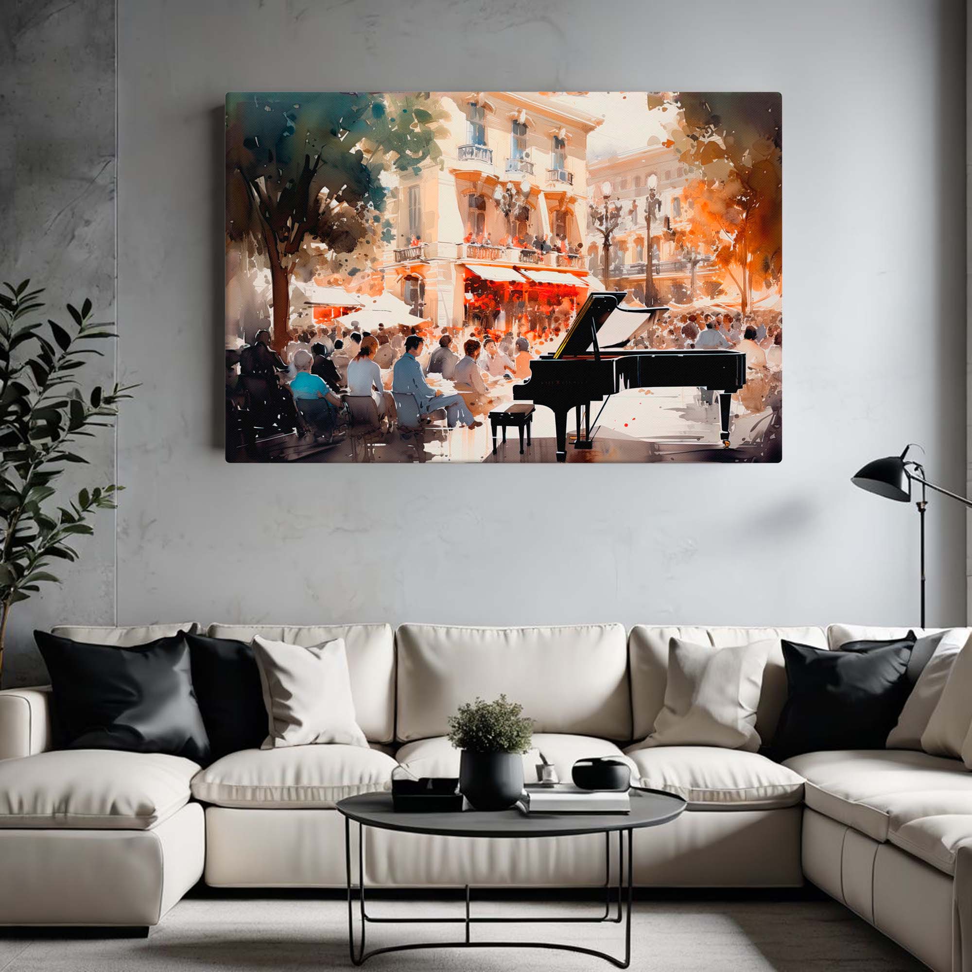  City Life of Yesteryear – Art Fusion canvas print of a mid-century European city street scene – Art Fusion Store