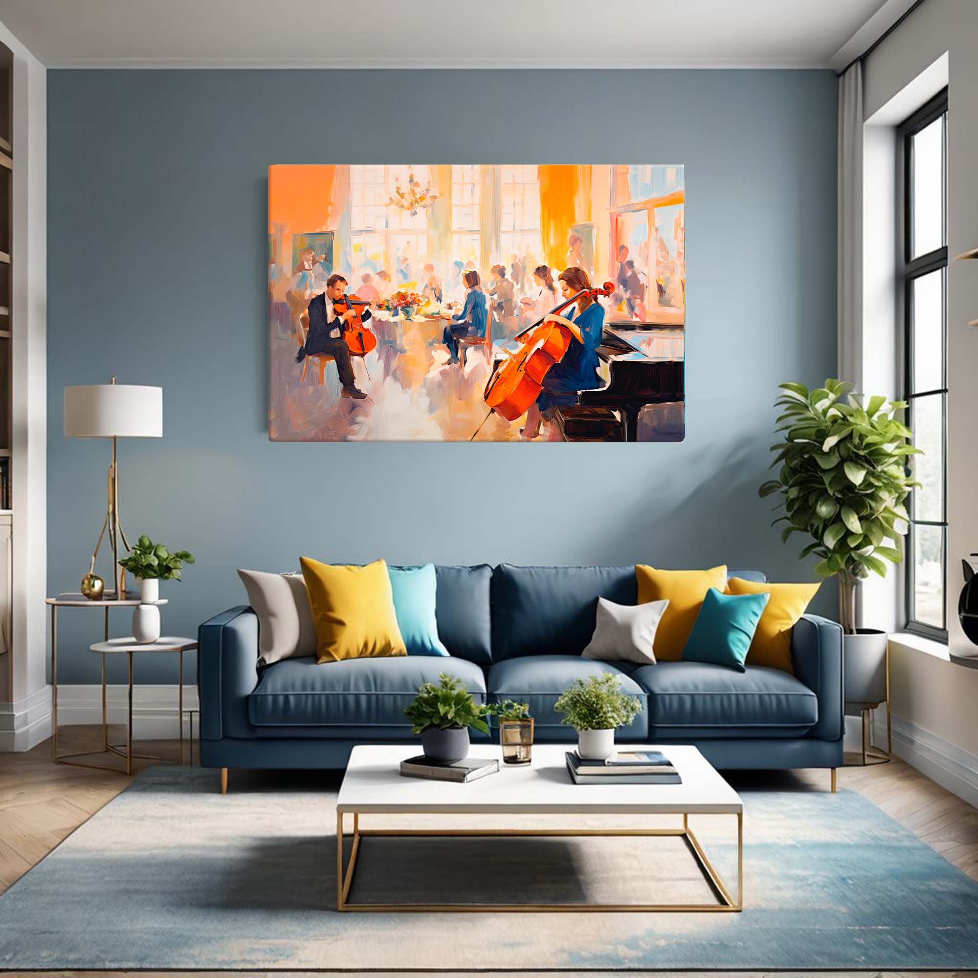 Community Music – Art Fusion Czimber Rendition canvas print of a European community gathering – Art Fusion Store 