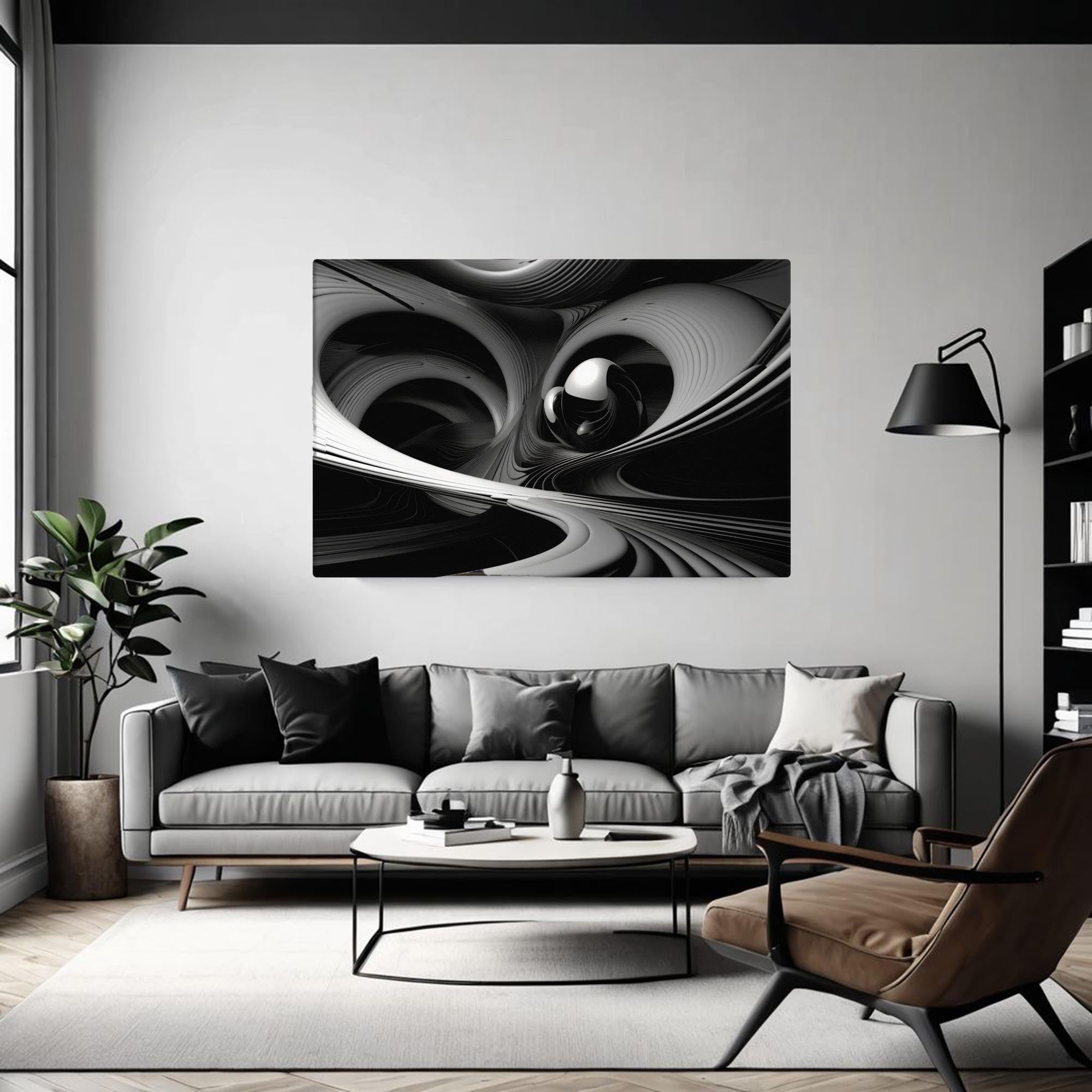 Cosmic Vortex - Abstract Canvas Print in family room