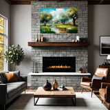 Countryside Homestead Digital Paint – Art Fusion canvas print of a rural homestead in digital paint style – Art Fusion Store 