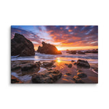 Crashing Waves Rocky Shoreline – Ocean Photography Canvas