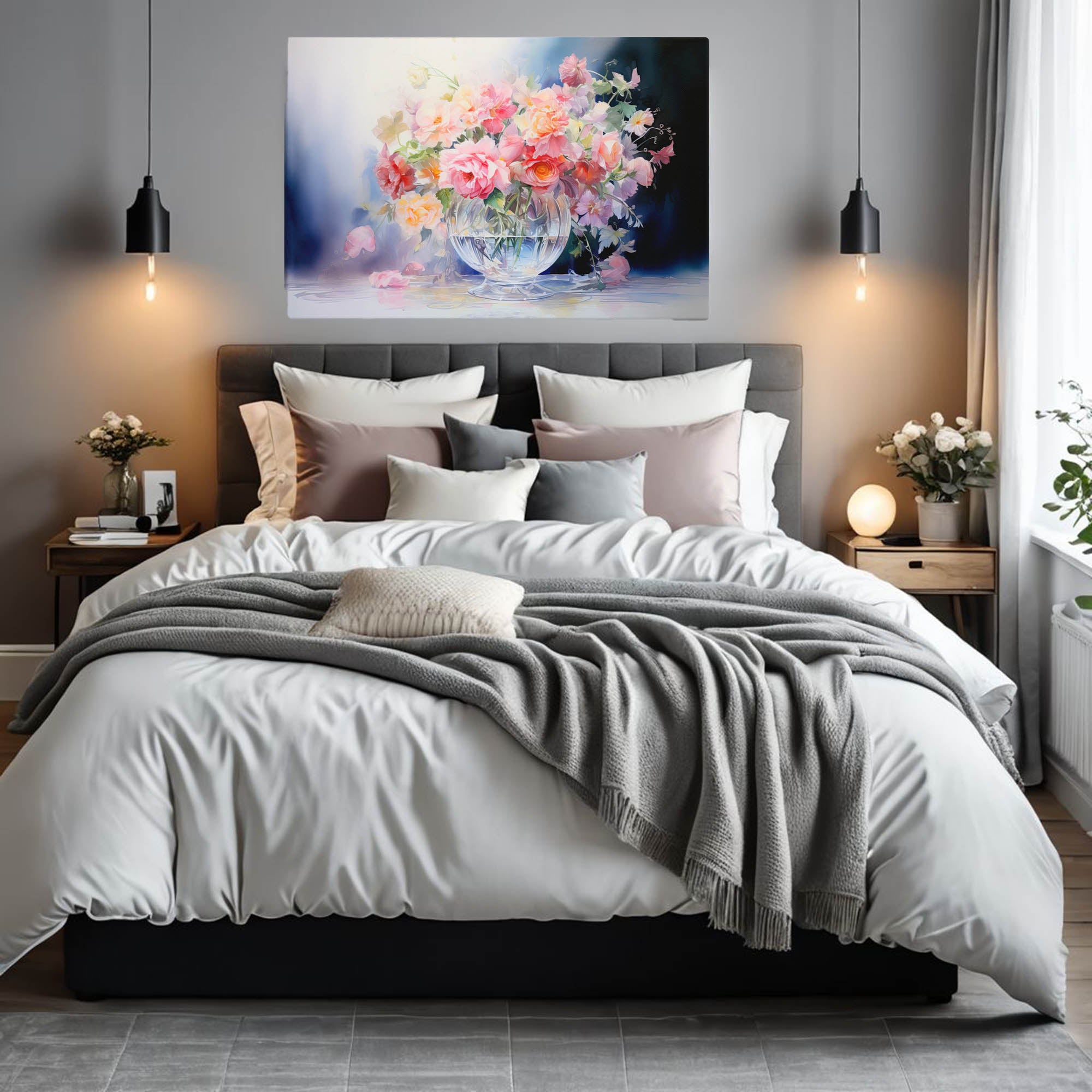 Serenity in Blossoms - Floral Canvas Artwork
