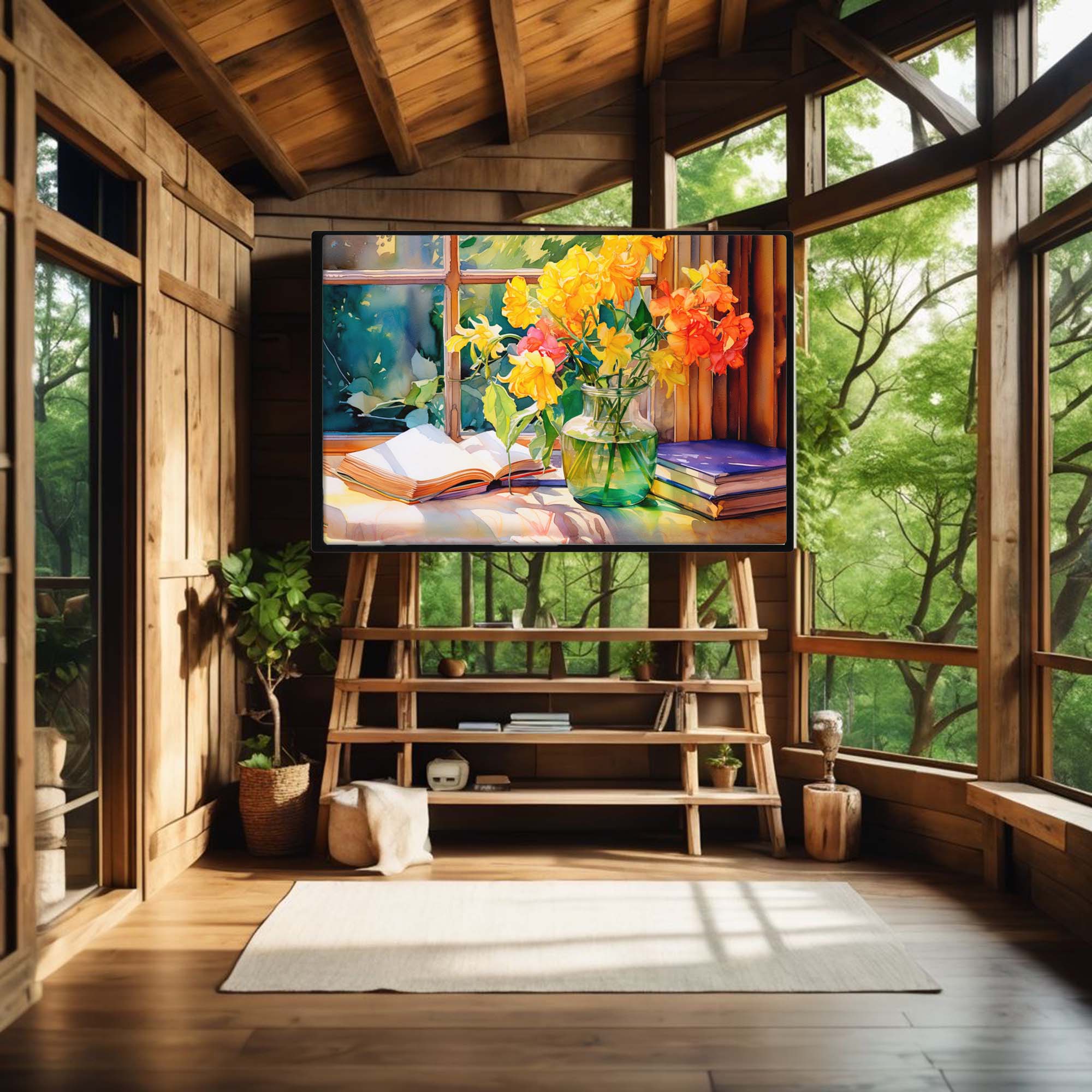 Yellow Floral Harmony - Flower Canvas Painting