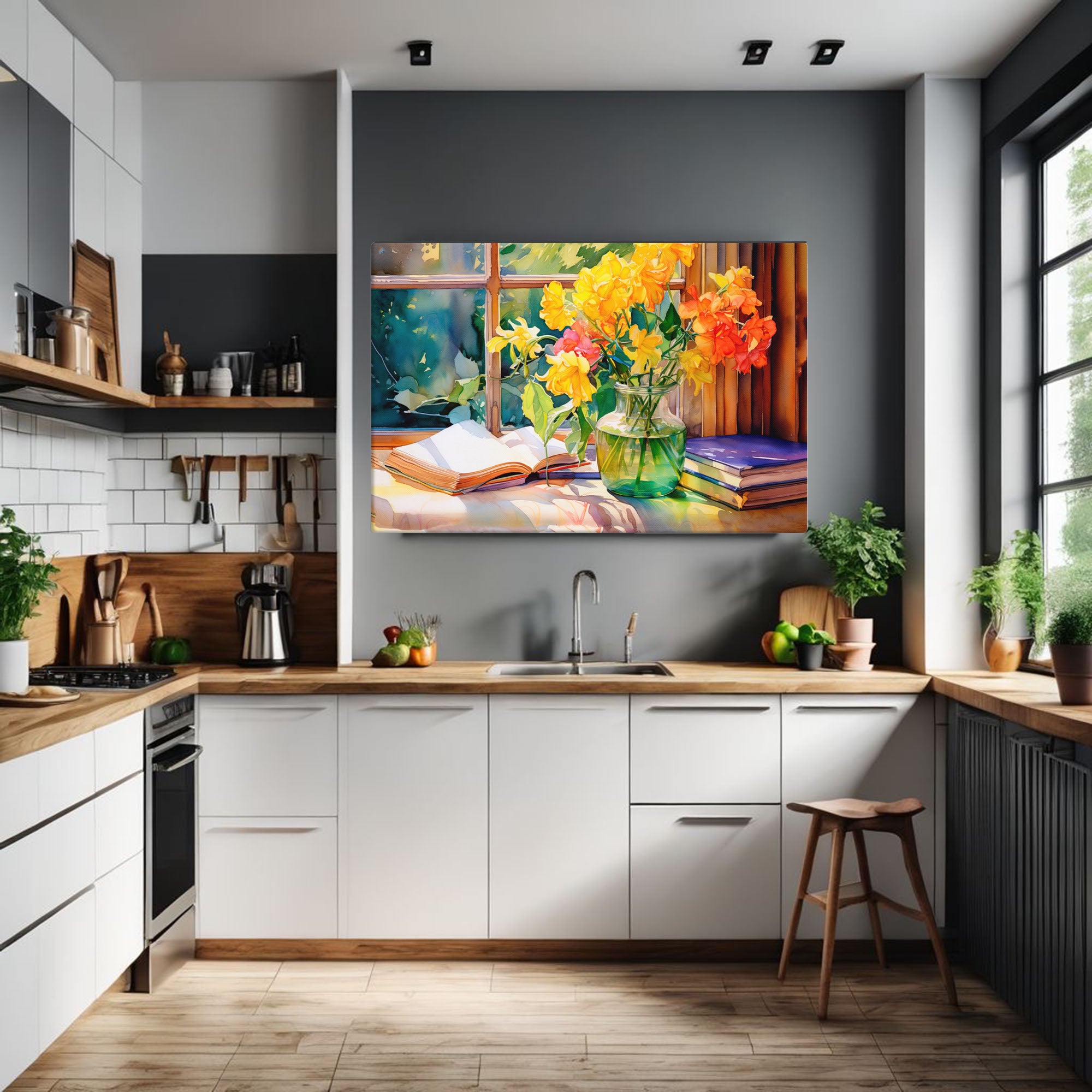 Yellow Floral Harmony - Flower Canvas Painting