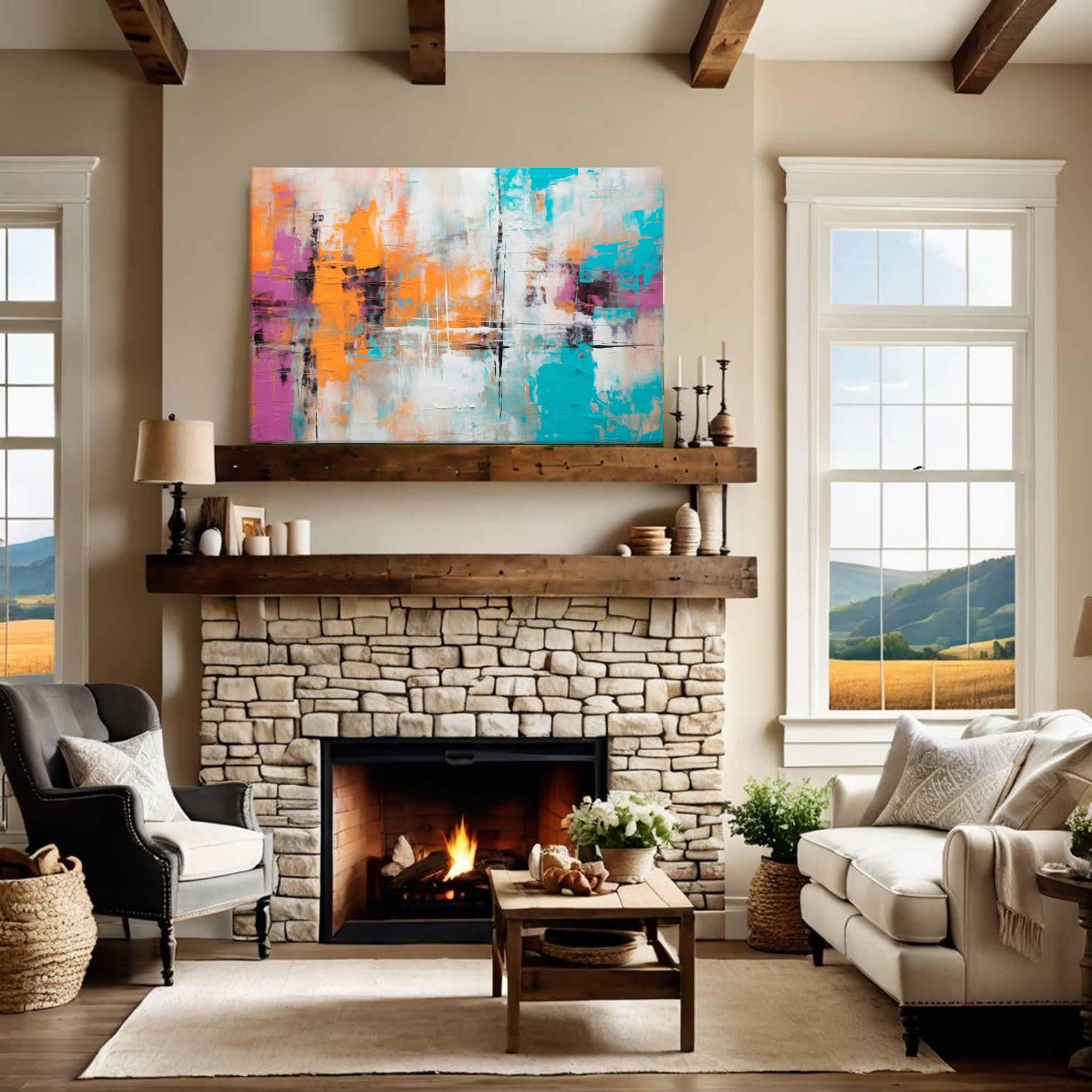 Depth Charge – Abstract Digital Canvas Print in family room