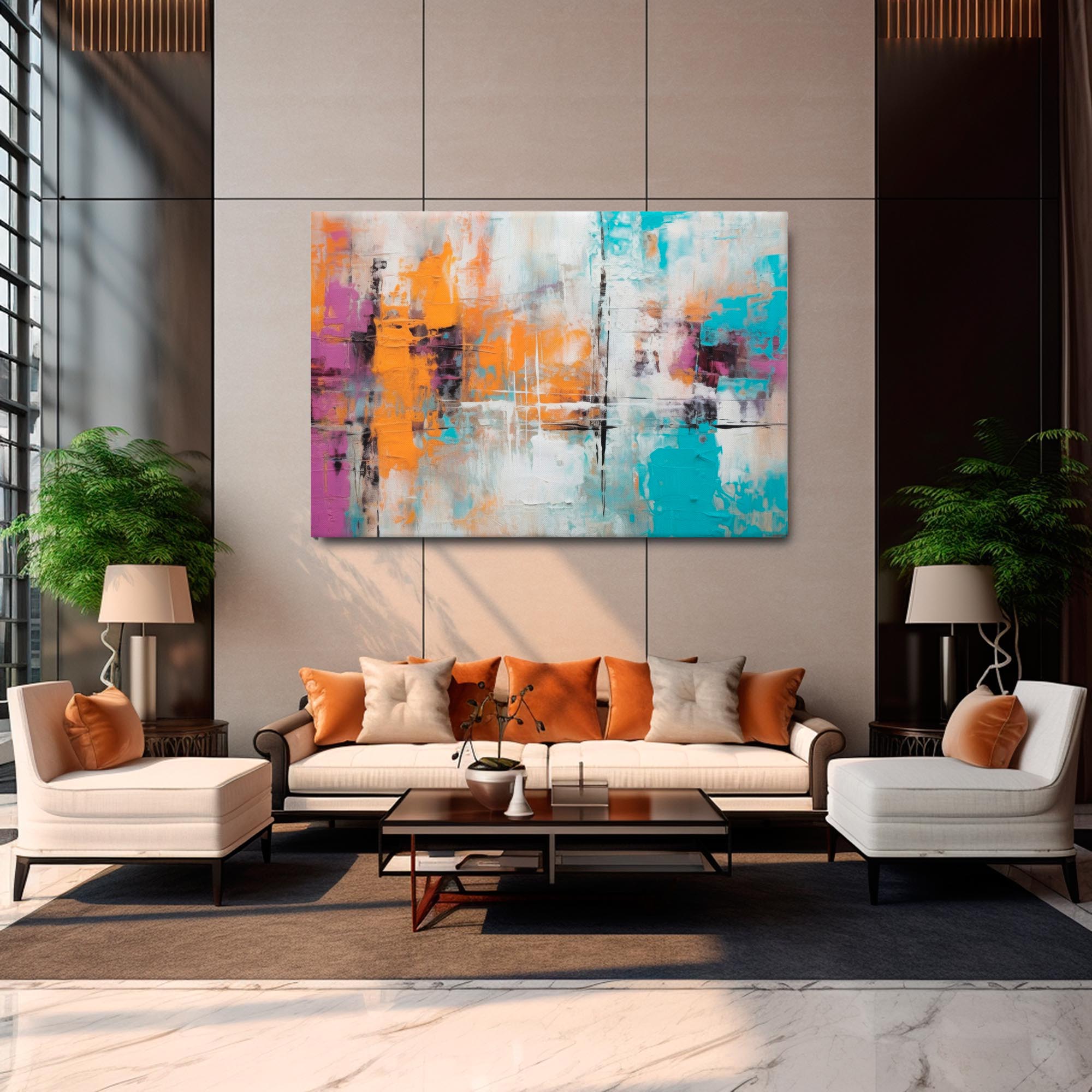 Depth Charge – Abstract Digital Canvas Print in office lobby