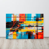 Dynamic Fractured Lines – Abstract Digital Canvas Print on display