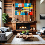 Dynamic Fractured Lines – Abstract Digital Canvas Print in family room