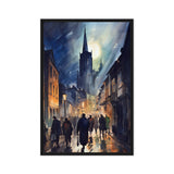 Echoes of Urban Life – Art Fusion Framed Canvas