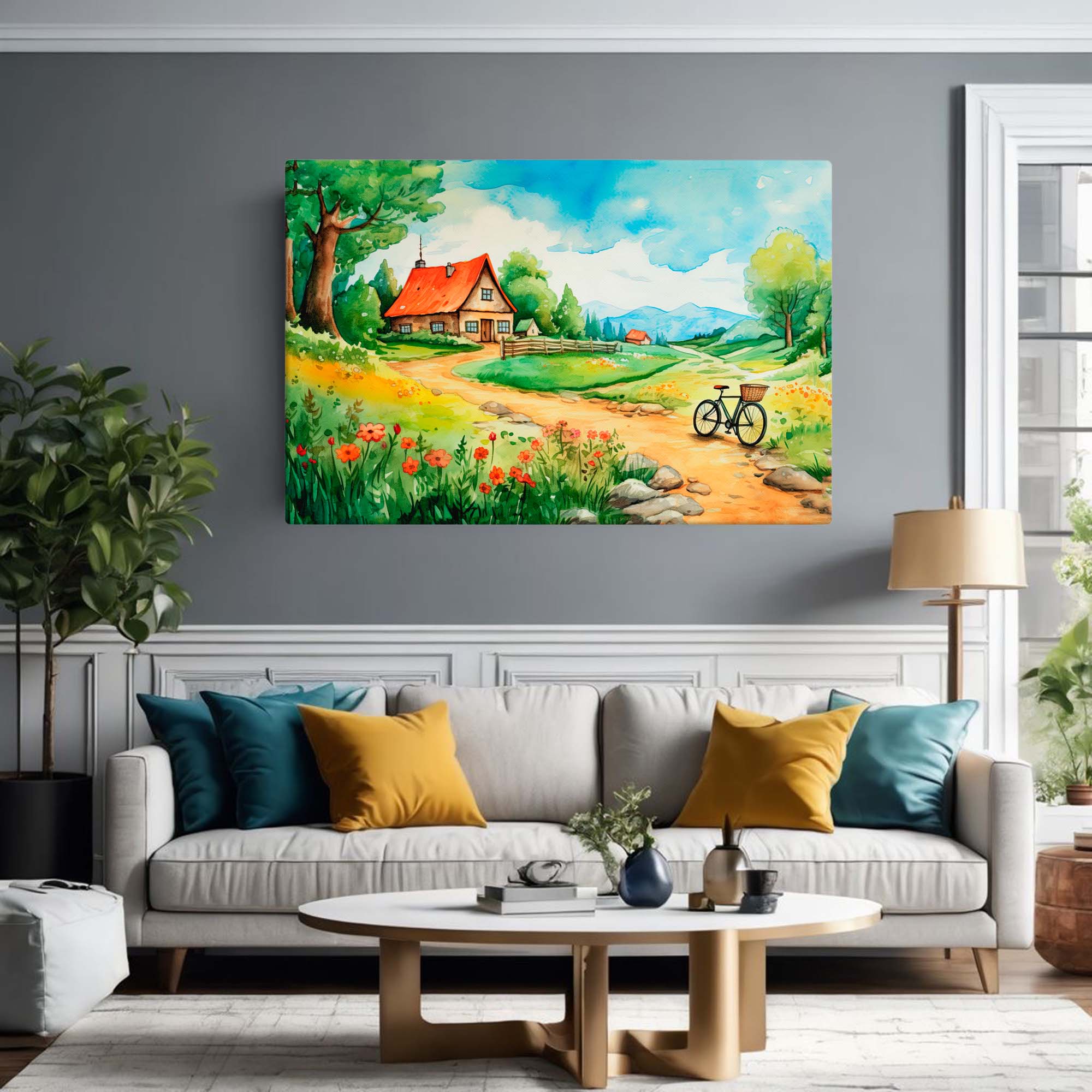 Elysian Fields – Art Fusion canvas print of an ethereal, luminous countryside landscape – Art Fusion Store 