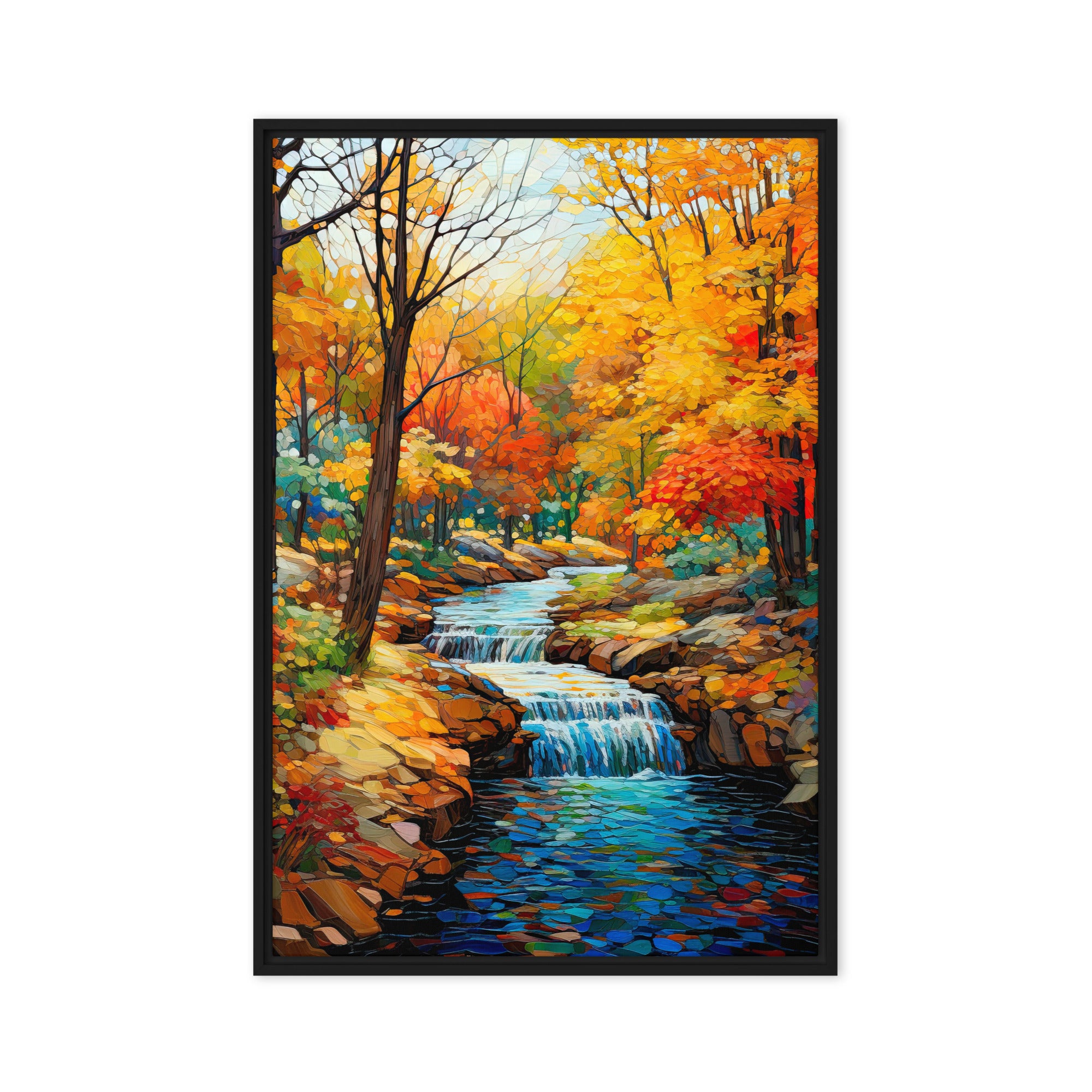 Enchanted Fall Waterscape – Art Fusion Framed Canvas
