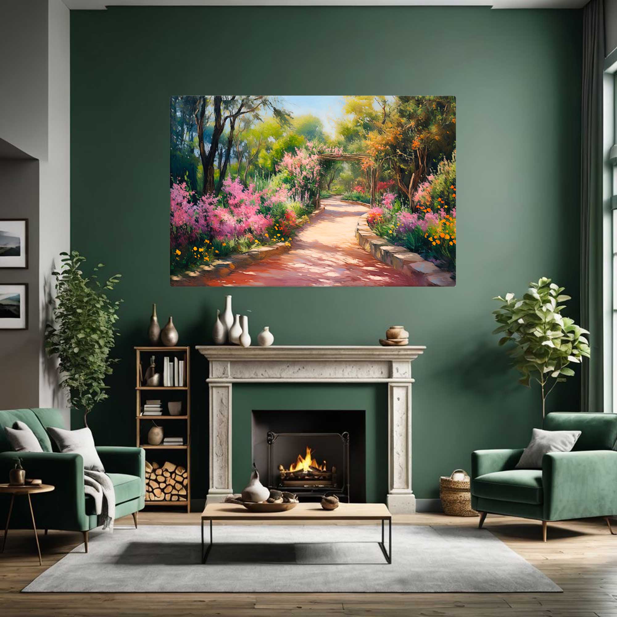  Enchanted Walk – Art Fusion canvas print of a lush, dreamlike garden path – Art Fusion Store
