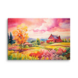 Enchanting Farm Home Painting - Serene Rural Atmosphere Art