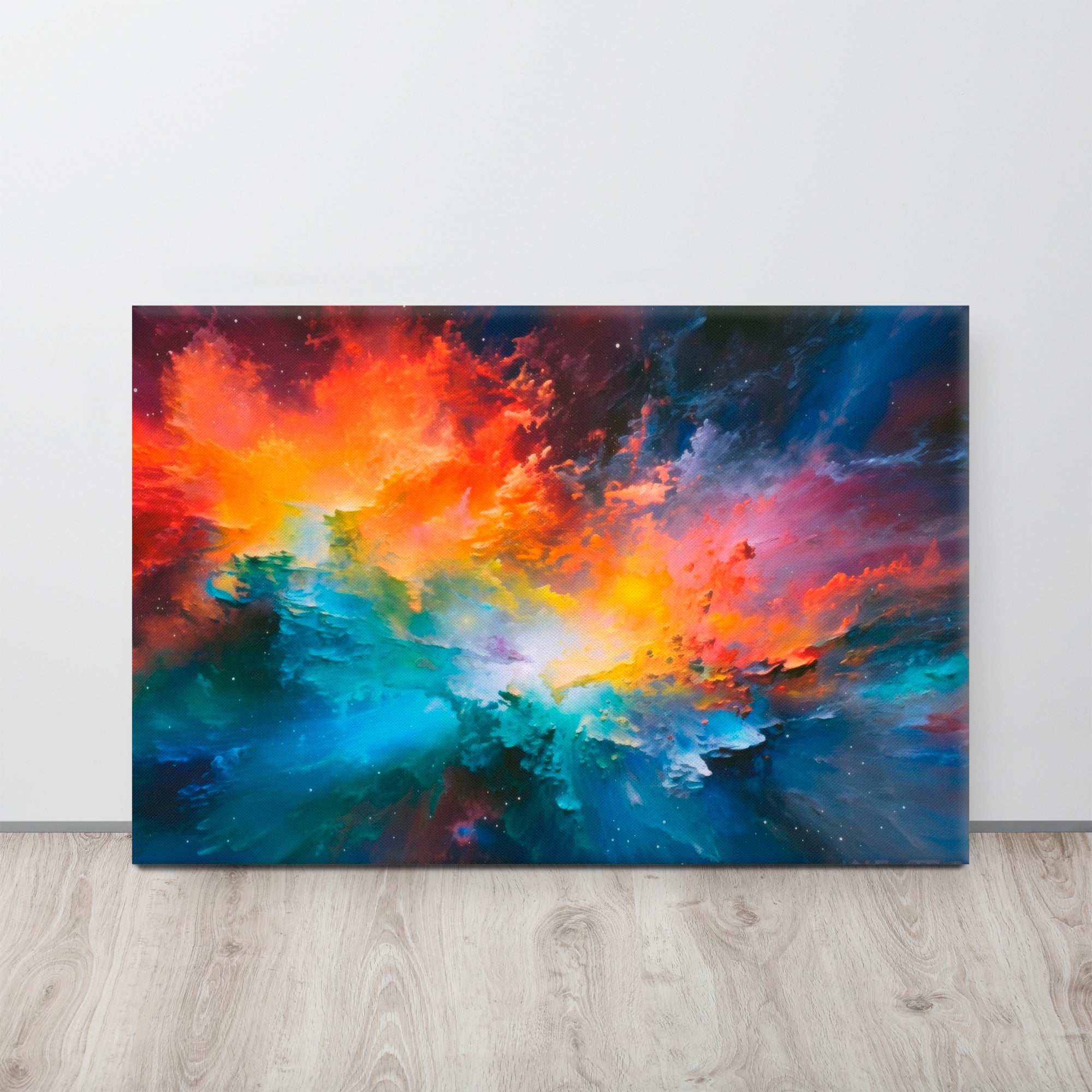 Exploding Light – Abstract Digital Canvas Print on display