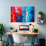 Fracture Lines – Abstract Digital Canvas Print in modern home office