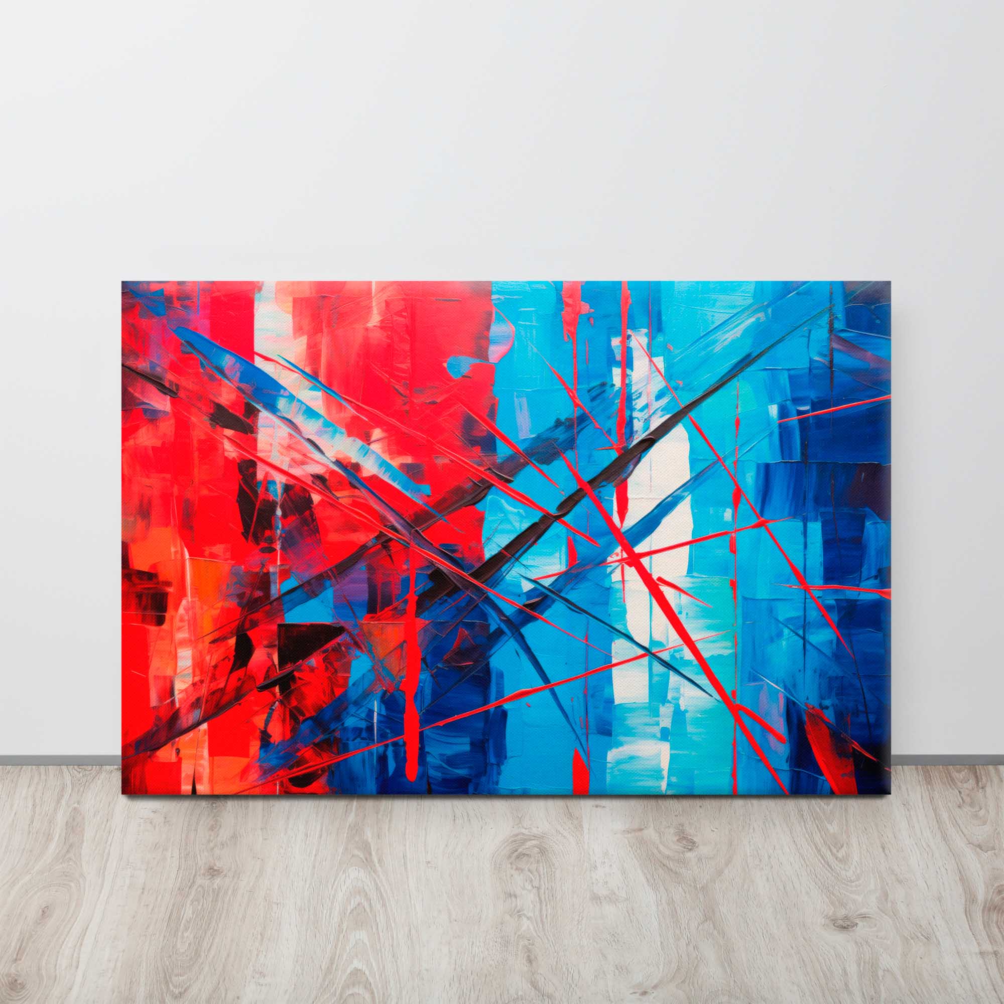 Fracture Lines – Abstract Digital Canvas Print lean to wall display