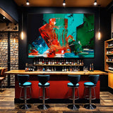 Fractured Realities- Abstract Canvas Print in a bar scne