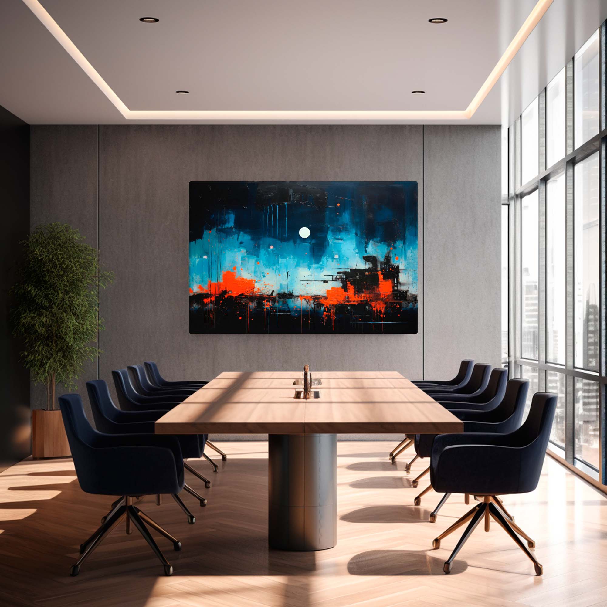 Fragmented Dream - Abstract Canvas Print in conference room