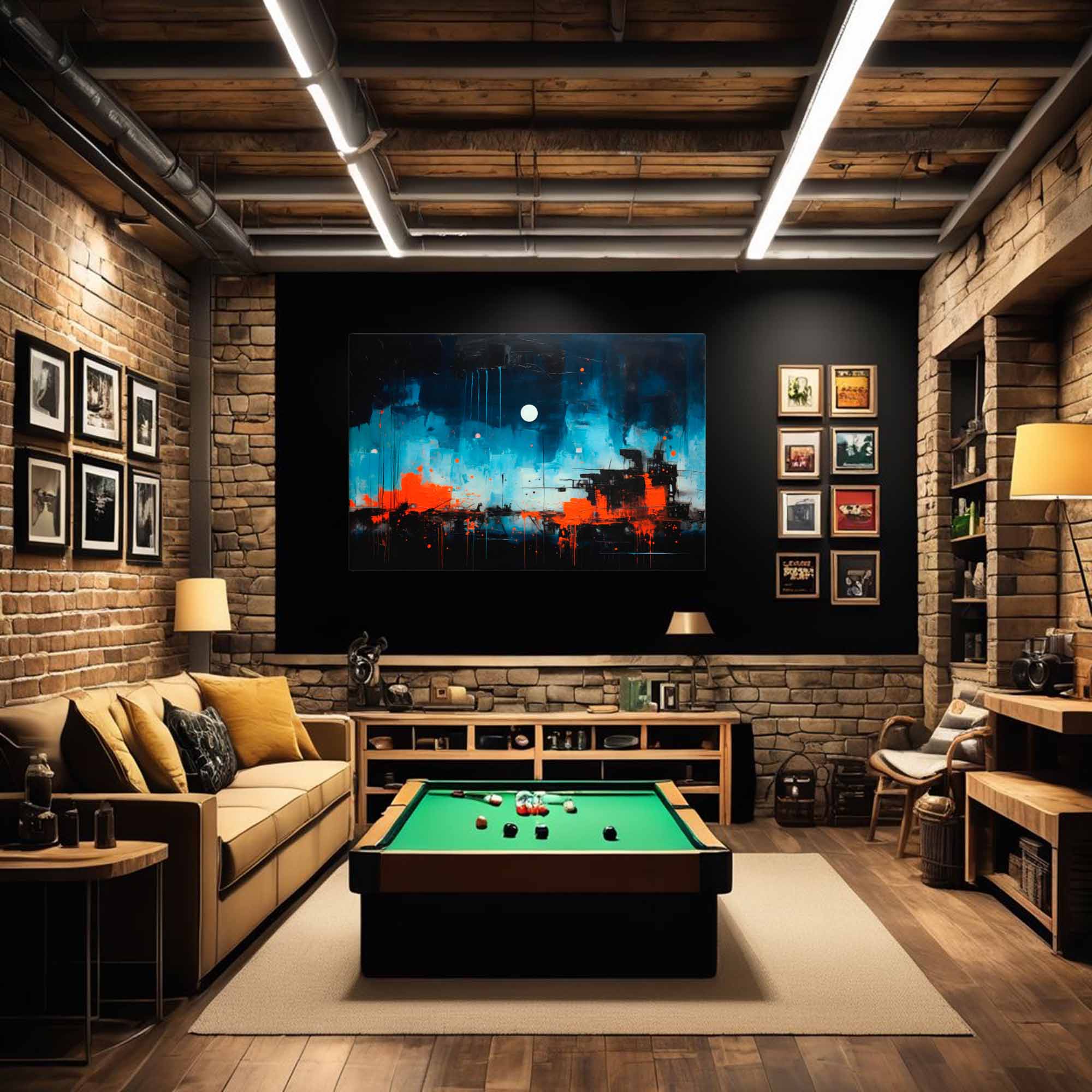Fragmented Dream - Abstract Canvas Print in a game room