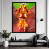 Framed colorful orchid photo in a modern living room - Art Fusion Store
