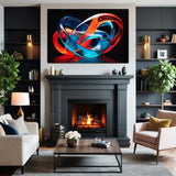 Freedom To Flow – Abstract Canvas  displayed in modern living room 