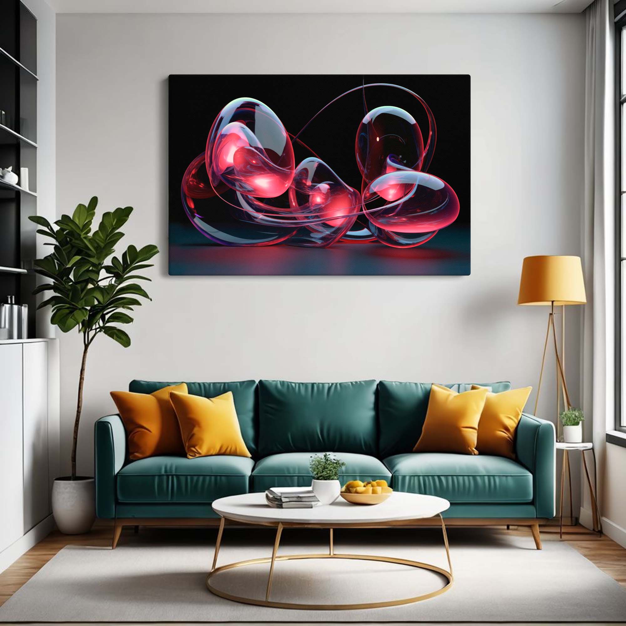 Ink Bloom – Abstract Canvas Art Print in a family room