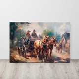 Men on Horse-Drawn Buggy – Art Fusion canvas print on display