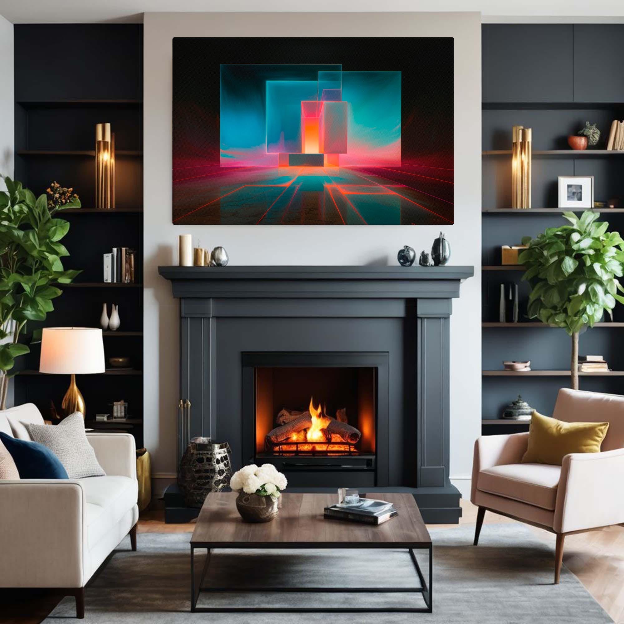 Mind Portal - Abstract Canvas Print over fireplace