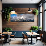  Mount Elizabeth – Sierra Nevada in modern restaurant interior with mountain artwork and green decor