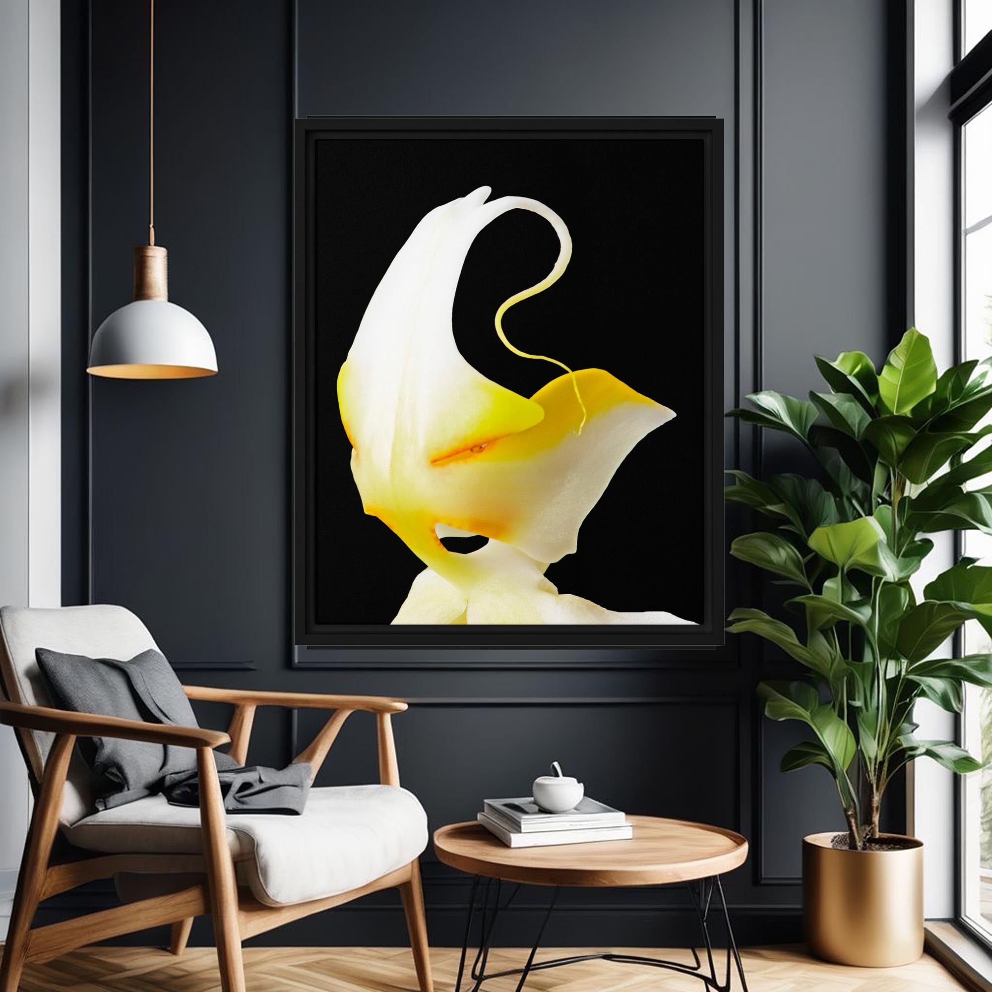 Orchid Shaman – macro floral photography canvas print of a dramatically lit orchid – Art Fusion Store